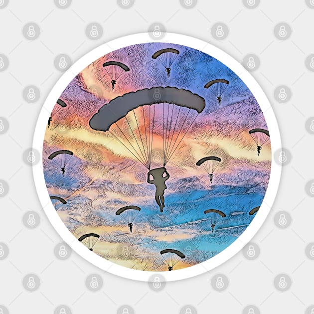 skydiving trend freedom gift idea Magnet by UMF - Fwo Faces Frog